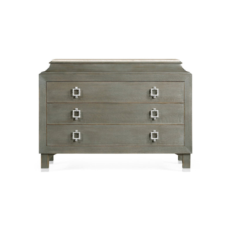 Oak Chest of Drawers with Marble Top-Jonathan Charles-JCHARLES-495652-GYO-DressersGreyed Oak & Carrara White Marble-7-France and Son