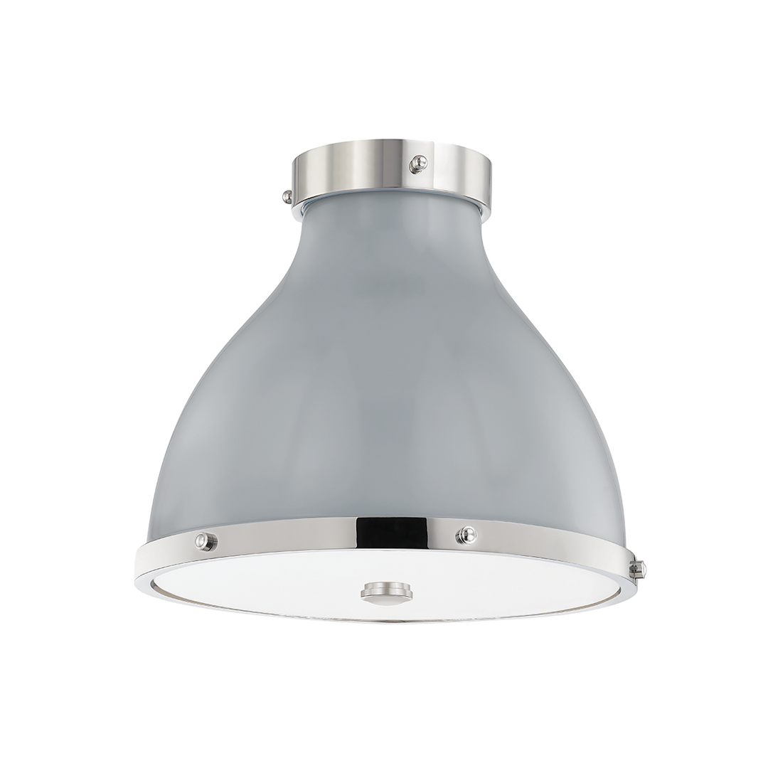 Painted No.3 2 Light Flush Mount-Hudson Valley-HVL-MDS360-PN/PG-Flush MountsPolished Nickel/Parma Gray Combo-3-France and Son