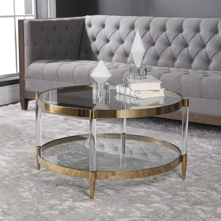 Uttermost Kellen Glass Coffee Table-Uttermost-UTTM-24895-Coffee Tables-3-France and Son