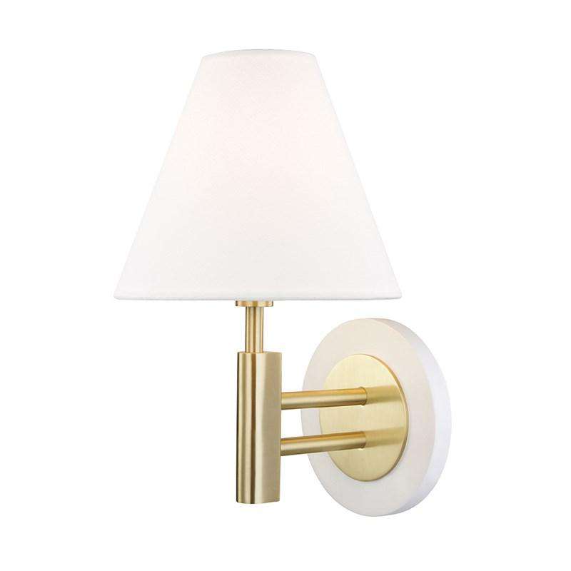 Robbie 1 Light Wall Sconce-Mitzi-HVL-H264101-AGB/WH-Wall LightingGold/White-2-France and Son