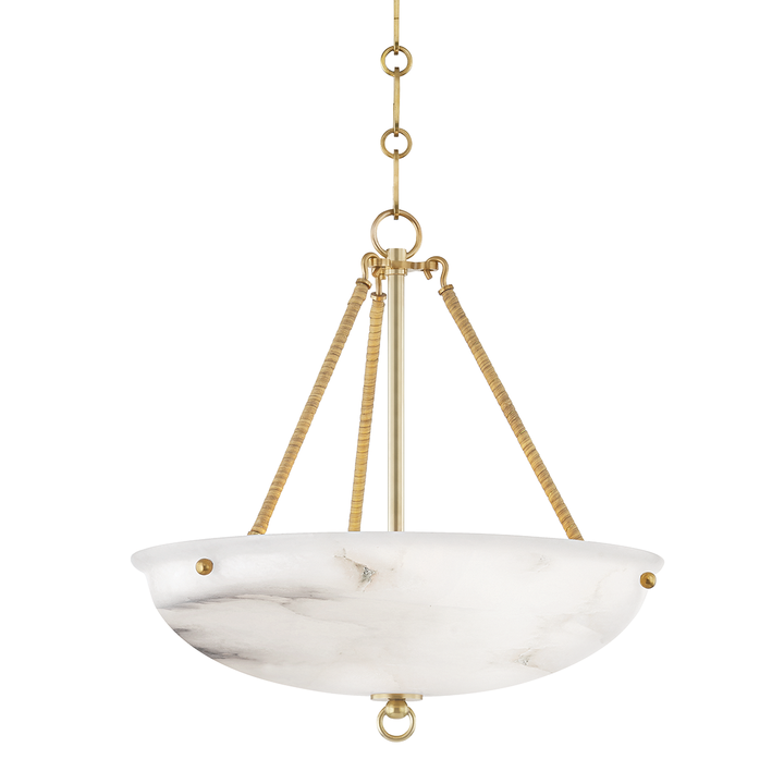 Somerset 3 Light Pendant Aged Brass-Hudson Valley-HVL-MDS811-AGB-Pendants-1-France and Son