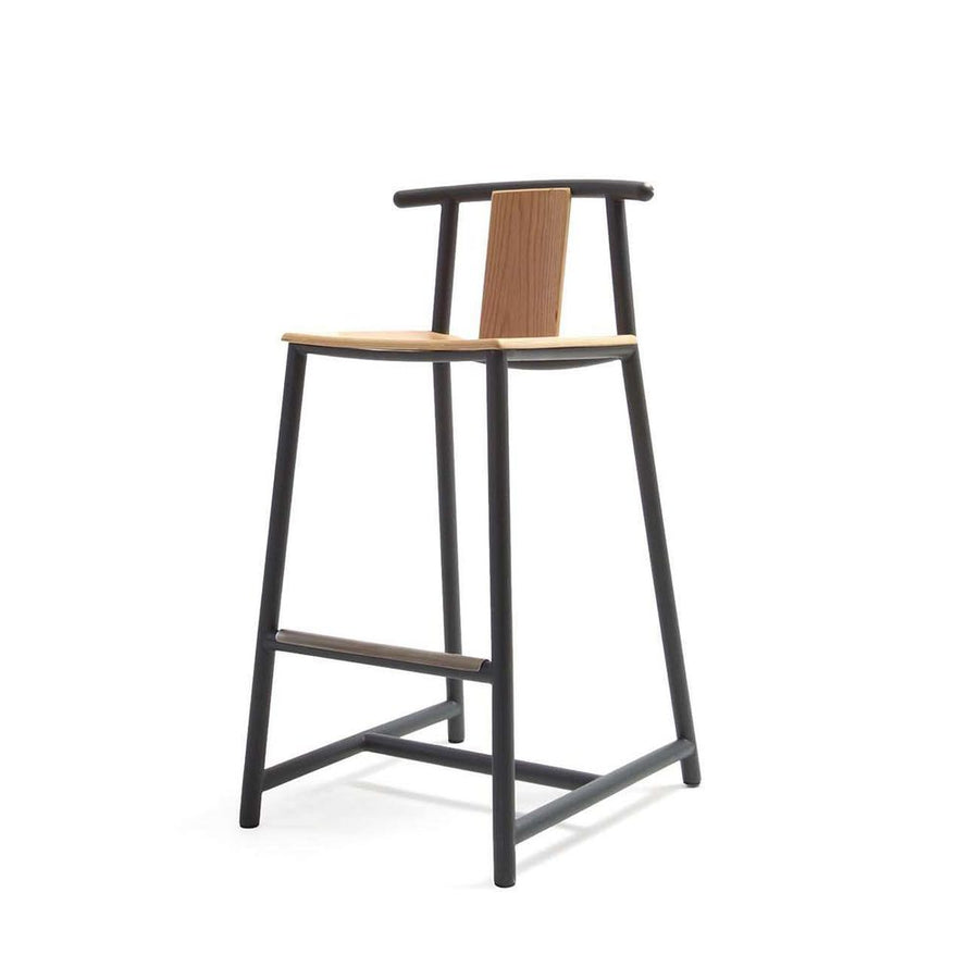 Horsens Panda Bar Stool-France & Son-FEB3449DGREYC-Bar Stools-1-France and Son