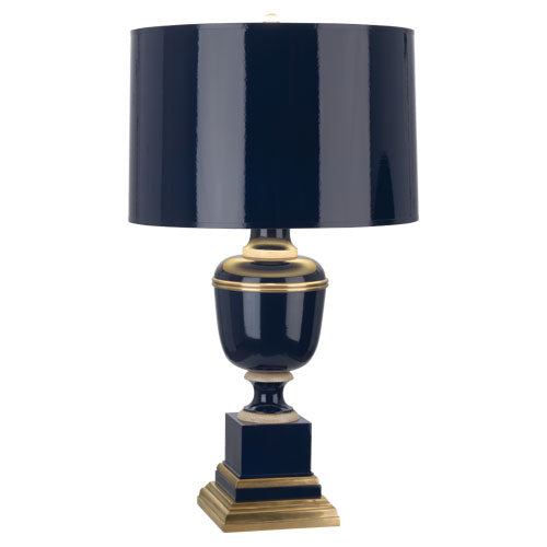 Annika Table Lamp-Robert Abbey Fine Lighting-ABBEY-2500-Table LampsCobalt-Painted Opaque Parchment Shade With Matte Gold Lining-1-France and Son