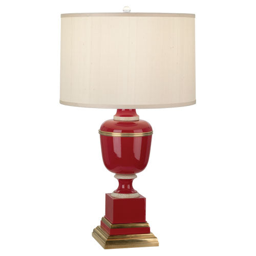 Annika Table Lamp-Robert Abbey Fine Lighting-ABBEY-2500-Table LampsCobalt-Painted Opaque Parchment Shade With Matte Gold Lining-8-France and Son