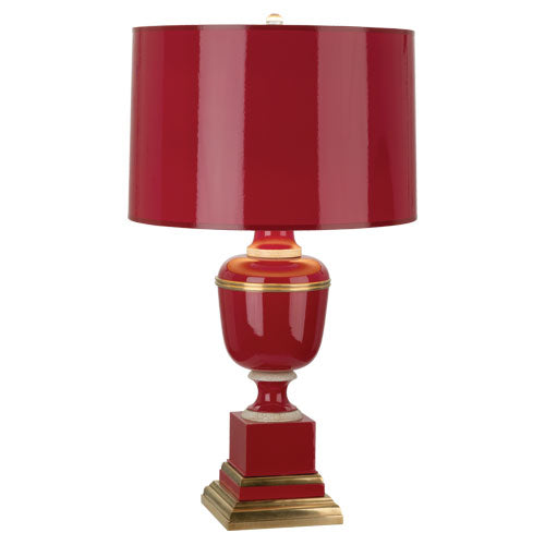 Annika Table Lamp-Robert Abbey Fine Lighting-ABBEY-2501-Table LampsRed-Painted Opaque Parchment Shade With Matte Gold Lining-17-France and Son