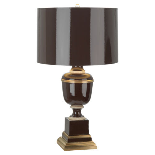 Annika Table Lamp-Robert Abbey Fine Lighting-ABBEY-2500-Table LampsCobalt-Painted Opaque Parchment Shade With Matte Gold Lining-7-France and Son