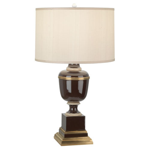 Annika Table Lamp-Robert Abbey Fine Lighting-ABBEY-2500-Table LampsCobalt-Painted Opaque Parchment Shade With Matte Gold Lining-6-France and Son