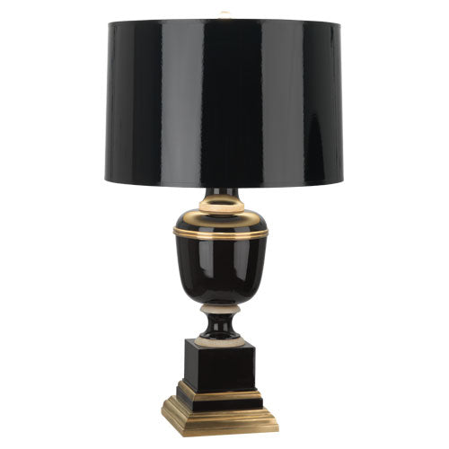 Annika Table Lamp-Robert Abbey Fine Lighting-ABBEY-2500-Table LampsCobalt-Painted Opaque Parchment Shade With Matte Gold Lining-5-France and Son