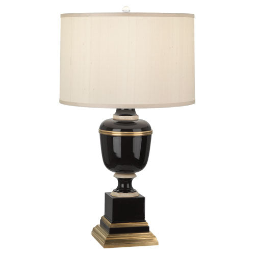Annika Table Lamp-Robert Abbey Fine Lighting-ABBEY-2500-Table LampsCobalt-Painted Opaque Parchment Shade With Matte Gold Lining-4-France and Son