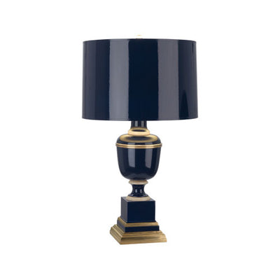 Annika Accent Lamp-Robert Abbey Fine Lighting-ABBEY-2504-Table LampsCobalt-Painted Opaque Parchment Shade With Matte Gold Lining-1-France and Son