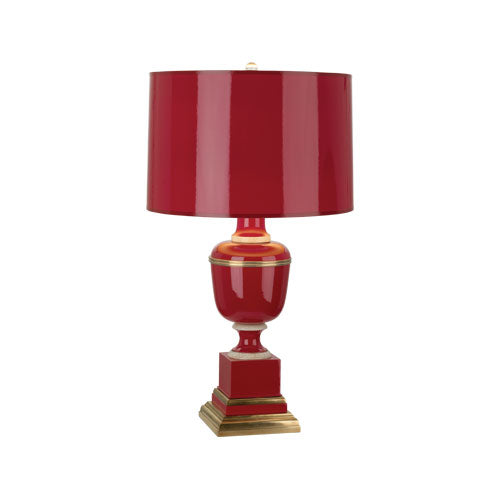 Annika Accent Lamp-Robert Abbey Fine Lighting-ABBEY-2505-Table LampsRed-Painted Opaque Parchment Shade With Matte Gold Lining-7-France and Son