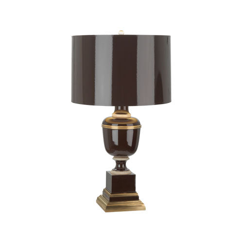 Annika Accent Lamp-Robert Abbey Fine Lighting-ABBEY-2504-Table LampsCobalt-Painted Opaque Parchment Shade With Matte Gold Lining-5-France and Son