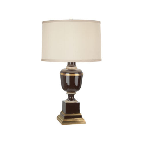 Annika Accent Lamp-Robert Abbey Fine Lighting-ABBEY-2507X-Table LampsBlack-Cloud Cream Silk Shade-4-France and Son