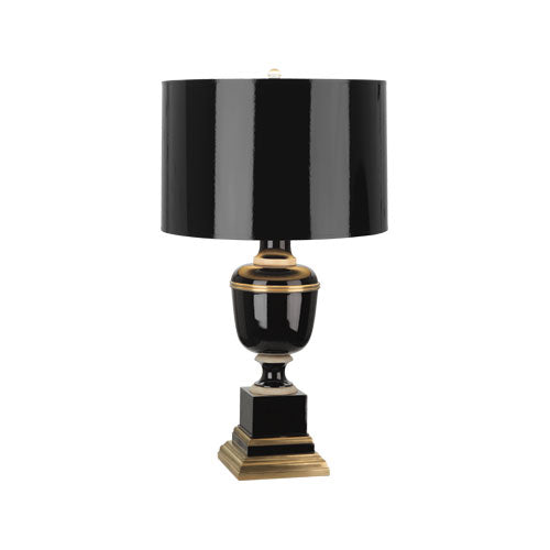 Annika Accent Lamp-Robert Abbey Fine Lighting-ABBEY-2507-Table LampsBlack-Painted Opaque Parchment Shade With Matte Gold Lining-3-France and Son