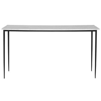 Uttermost Nightfall White Marble Console Table-Uttermost-UTTM-25173-Console Tables-1-France and Son