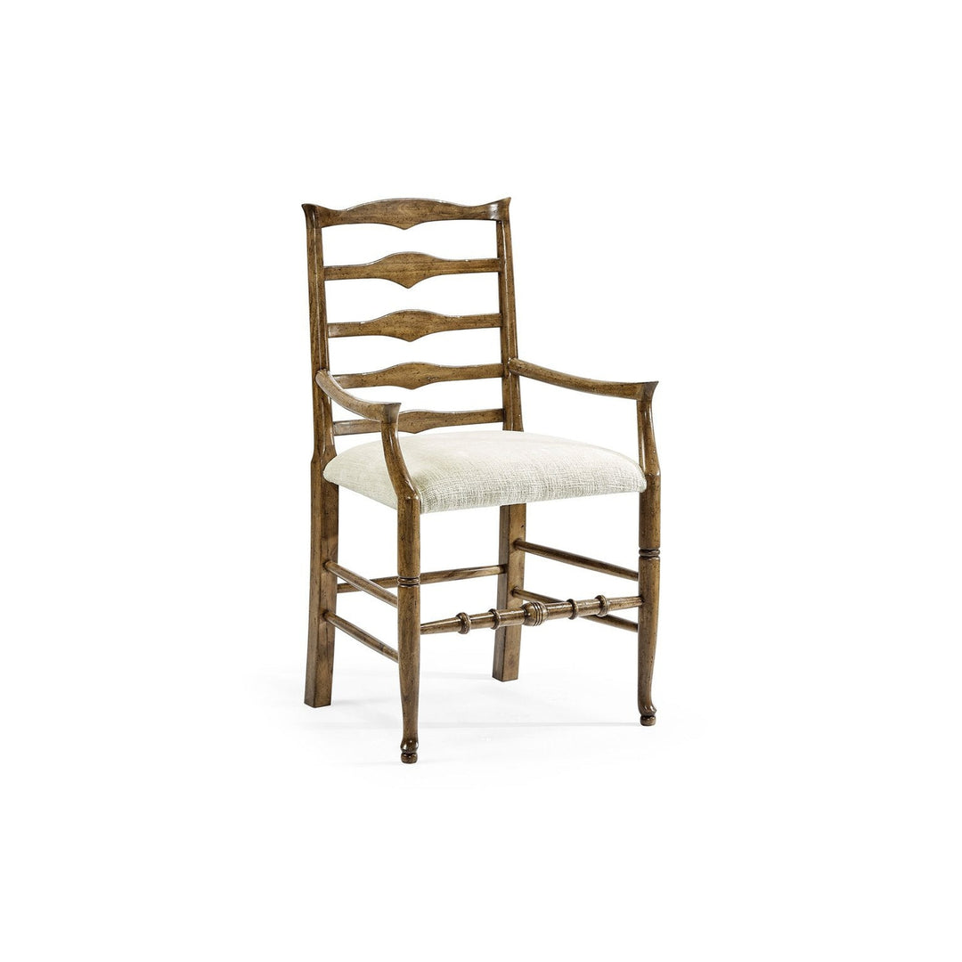 Triangular Ladderback Arm Chair-Jonathan Charles-JCHARLES-492300-AC-DTM-F400-Dining Chairs-1-France and Son