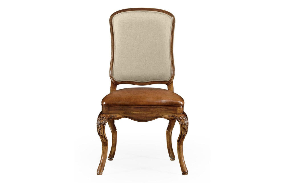 Duchess Burr Walnut Side Chair-Jonathan Charles-JCHARLES-001670-AB-Dining Chairs-2-France and Son