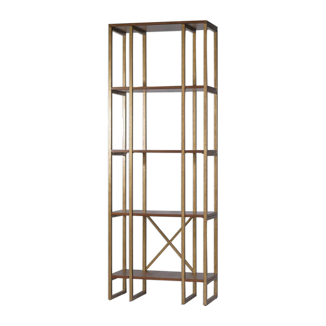 Uttermost Karishma Antique Gold Etagere-Uttermost-UTTM-25347-Bookcases & Cabinets-1-France and Son