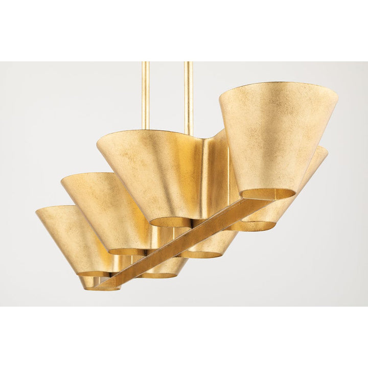 Reeve 8 Light Island Light Vintage Gold Leaf-Hudson Valley-HVL-5652-VGL-Pendants-4-France and Son