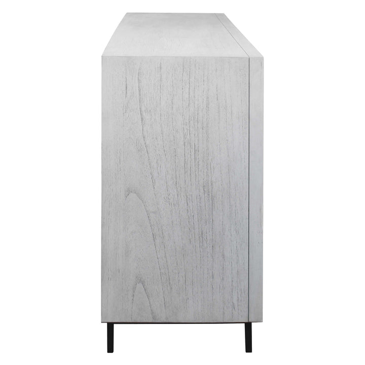 Checkerboard 4 Door Gray Cabinet-Uttermost-UTTM-25489-Sideboards & Credenzas-4-France and Son