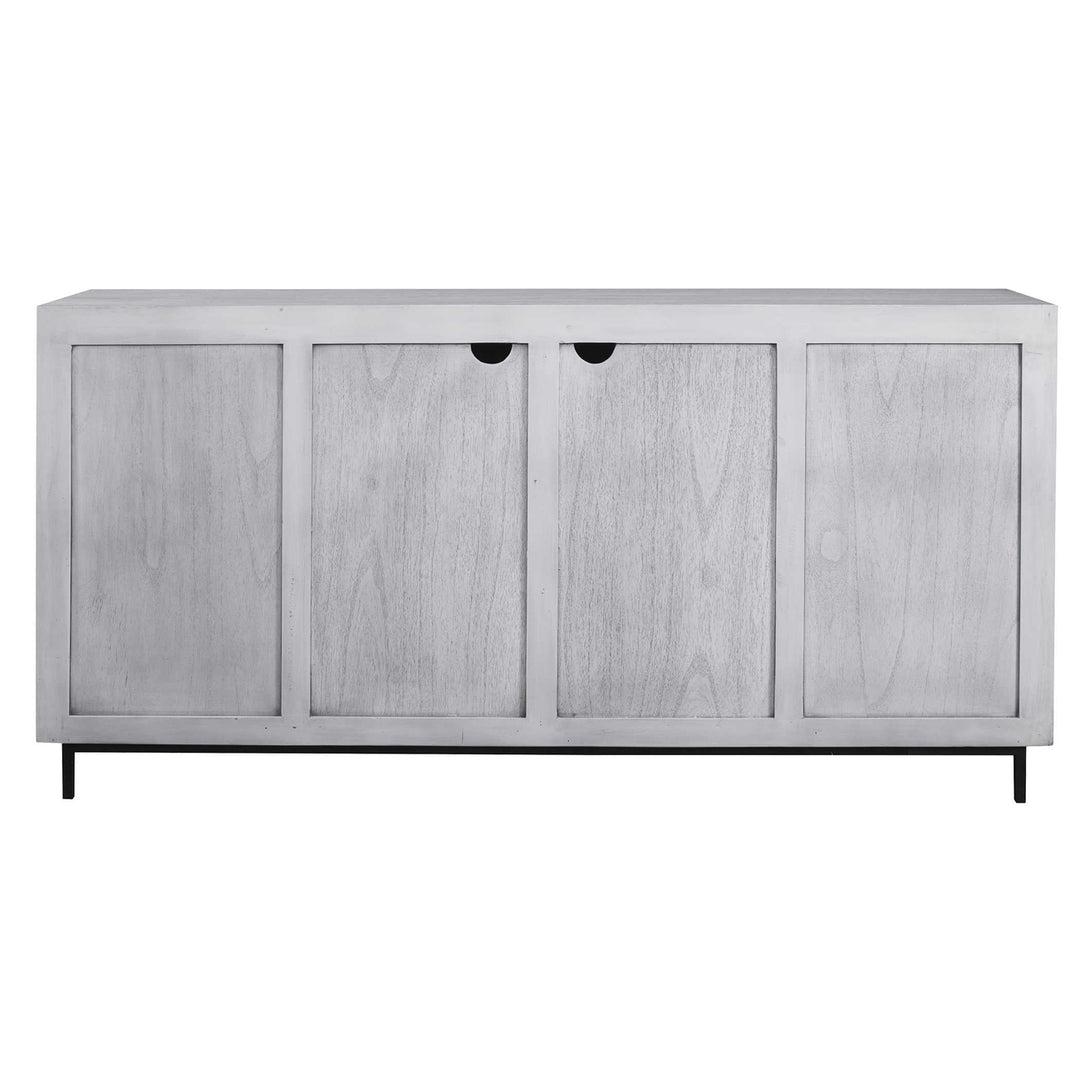 Checkerboard 4 Door Gray Cabinet-Uttermost-UTTM-25489-Sideboards & Credenzas-5-France and Son