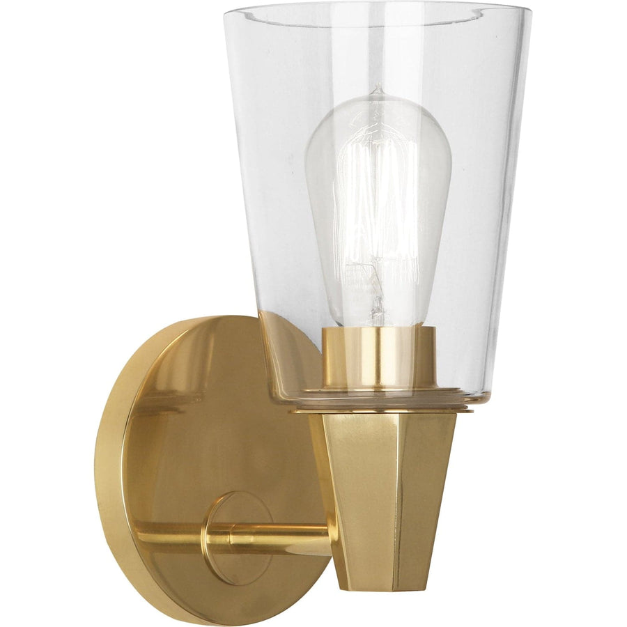 Wheatley Wall Sconce - Brass-Robert Abbey Fine Lighting-ABBEY-254C-Wall Lighting1 Lamp-Clear Glass Shades-1-France and Son