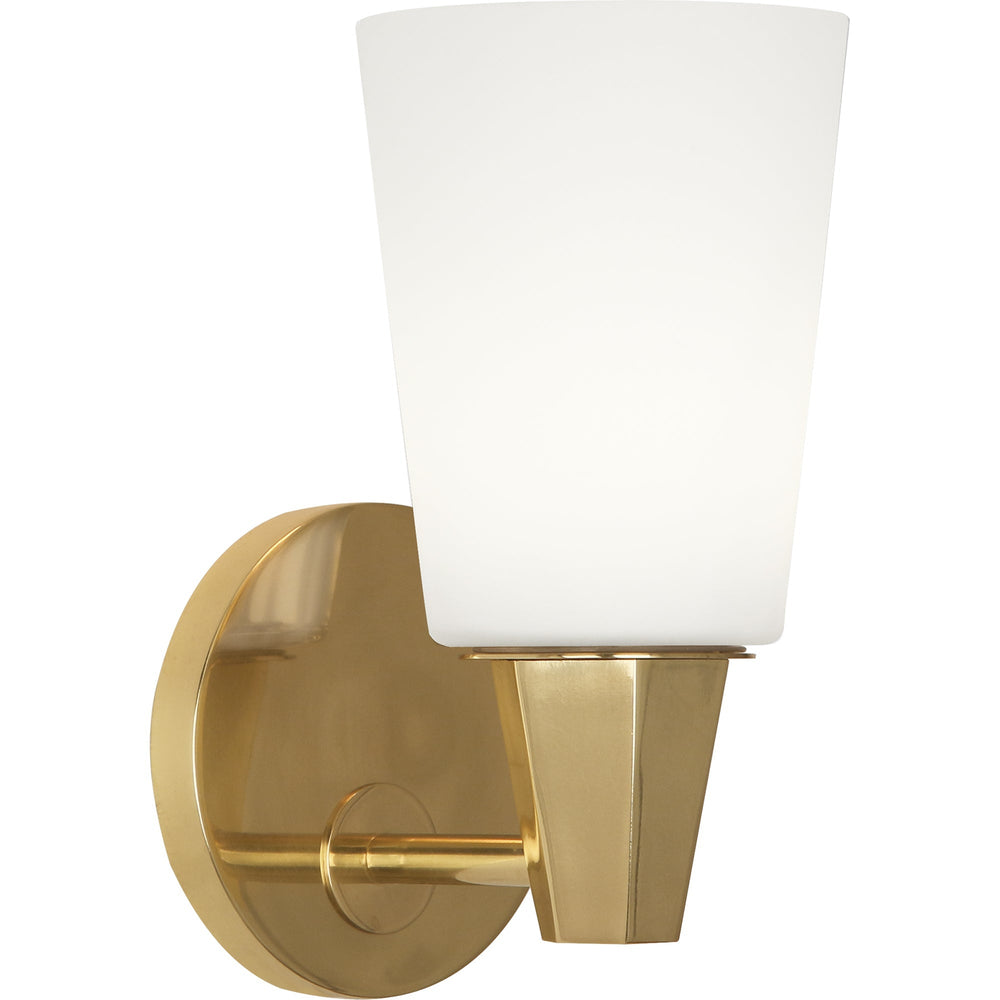 Wheatley Wall Sconce - Brass-Robert Abbey Fine Lighting-ABBEY-254F-Wall Lighting1 Lamp-White Glass Shades-2-France and Son