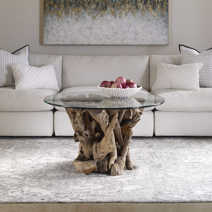 Driftwood Glass Top Cocktail Table-Uttermost-UTTM-25519-Coffee Tables-3-France and Son