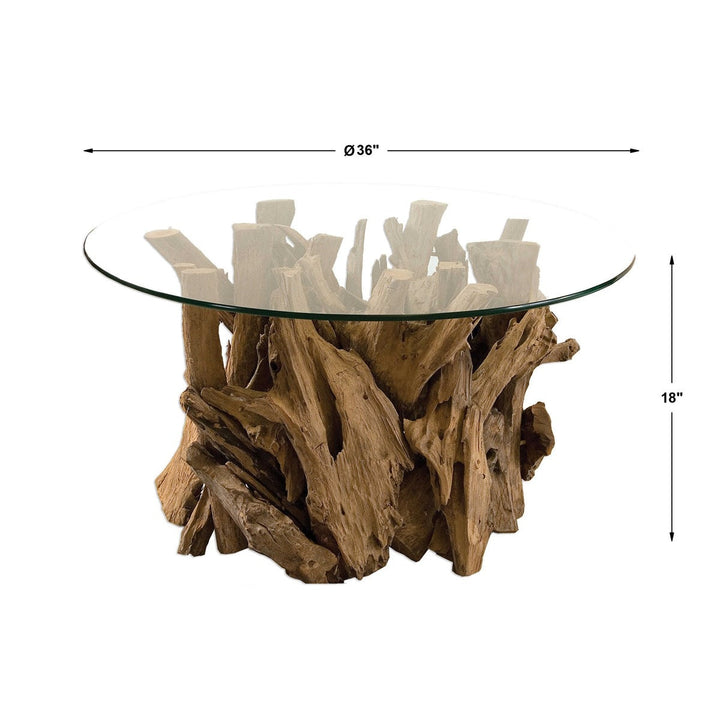 Driftwood Glass Top Cocktail Table-Uttermost-UTTM-25519-Coffee Tables-4-France and Son