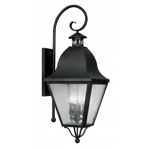 Amwell 4 Light 13 inch Outdoor Wall Lantern-Livex Lighting-LIVEX-2558-04-Outdoor Post LanternsBlack-1-France and Son