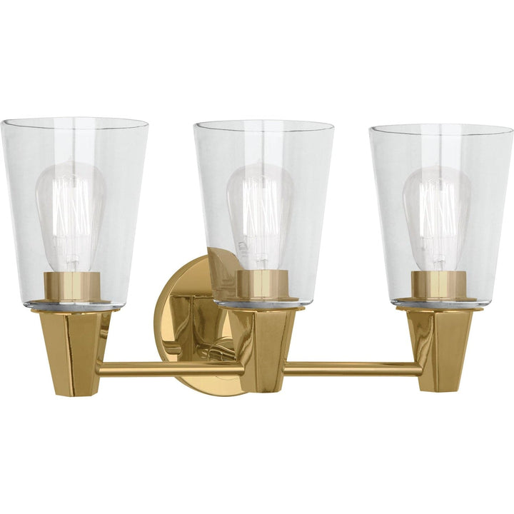 Wheatley Wall Sconce - Brass-Robert Abbey Fine Lighting-ABBEY-256C-Wall Lighting3 Lamps-Clear Glass Shades-5-France and Son