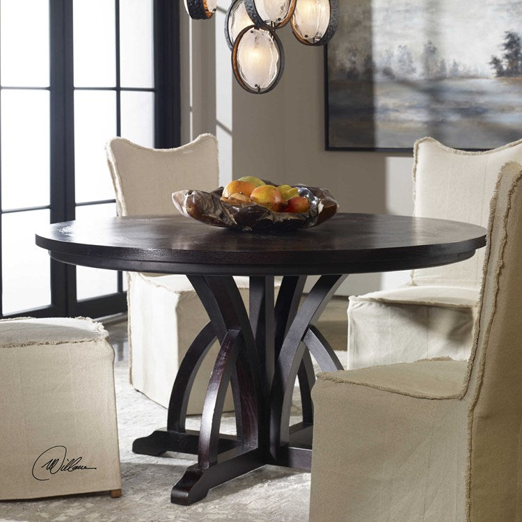 Maiva Round Black Dining Table-Uttermost-UTTM-25861-Dining Tables-2-France and Son