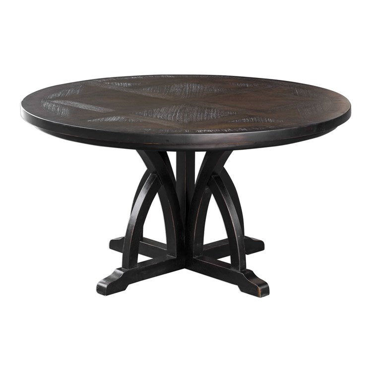 Maiva Round Black Dining Table-Uttermost-UTTM-25861-Dining Tables-1-France and Son