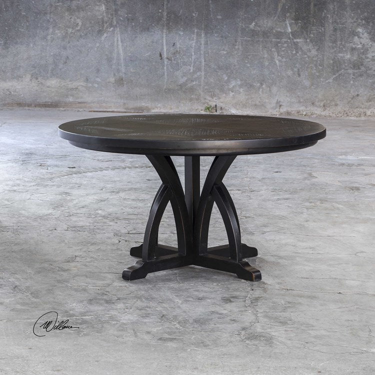 Maiva Round Black Dining Table-Uttermost-UTTM-25861-Dining Tables-3-France and Son