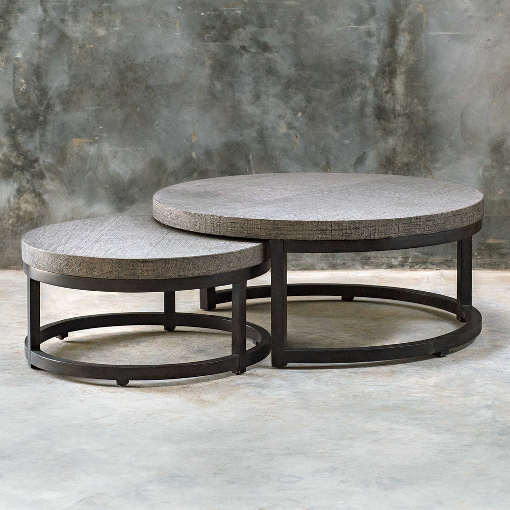 Aiyara Gray Nesting Tables-Uttermost-UTTM-25882-Coffee Tables-2-France and Son
