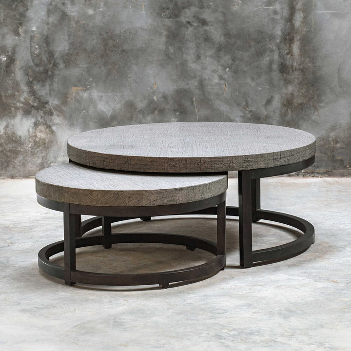 Aiyara Gray Nesting Tables-Uttermost-UTTM-25882-Coffee Tables-3-France and Son