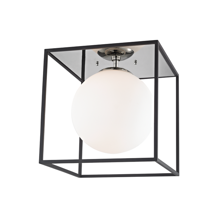 Aira 1 Light Large Flush Mount-Mitzi-HVL-H141501L-PN/BK-Bathroom LightingPolished Nickel-2-France and Son