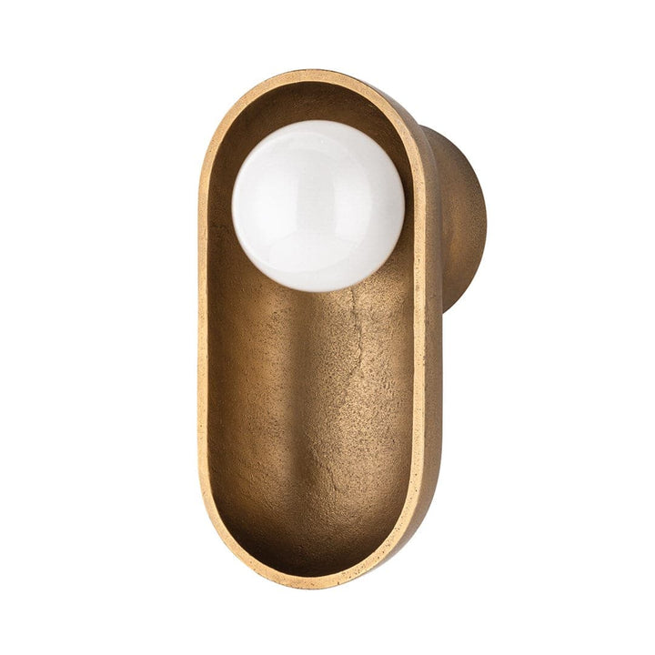 Nathan 1 Light Wall Sconce-Hudson Valley-HVL-1781-AGB-Outdoor Wall Sconces-1-France and Son