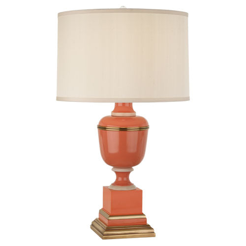 Annika Table Lamp-Robert Abbey Fine Lighting-ABBEY-2500-Table LampsCobalt-Painted Opaque Parchment Shade With Matte Gold Lining-14-France and Son
