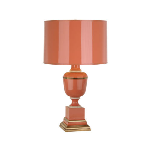 Annika Accent Lamp-Robert Abbey Fine Lighting-ABBEY-2603-Table LampsTangerine-Painted Opaque Parchment Shade With Matte Gold Lining-14-France and Son