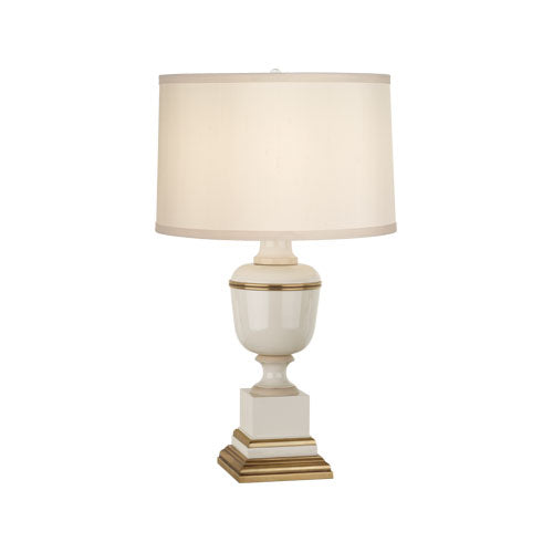 Annika Accent Lamp-Robert Abbey Fine Lighting-ABBEY-2604X-Table LampsIvory-Cloud Cream Silk Shade-18-France and Son