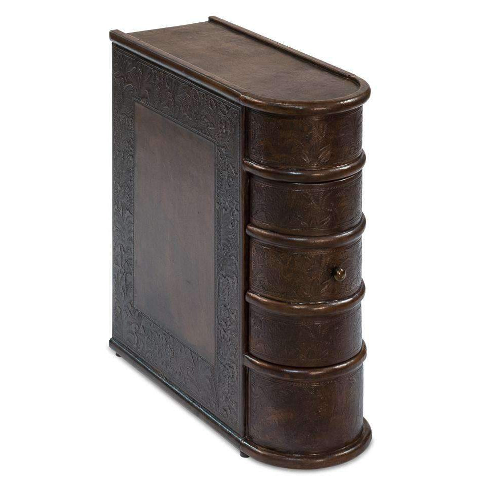 Barnes Leather Book Side Table-SARREID-SARREID-26181-Side Tables-4-France and Son