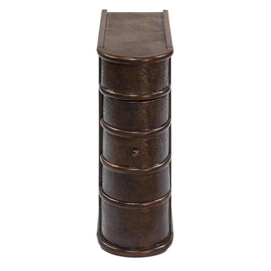 Barnes Leather Book Side Table-SARREID-SARREID-26181-Side Tables-1-France and Son