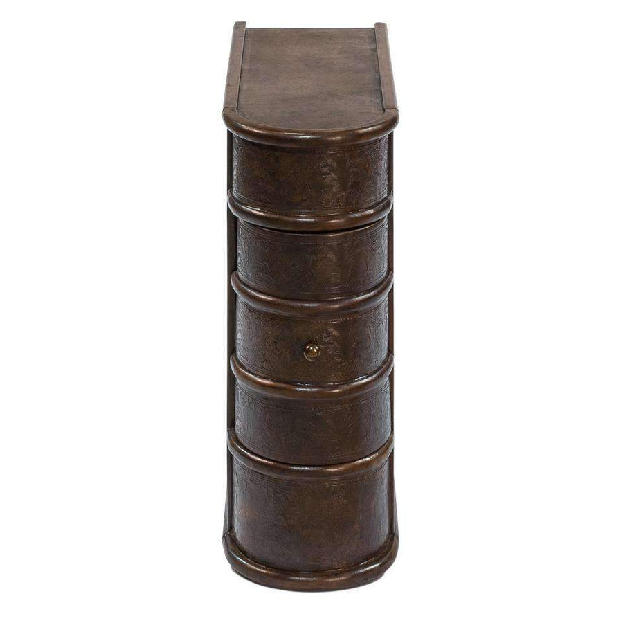 Barnes Leather Book Side Table-SARREID-SARREID-26181-Side Tables-1-France and Son
