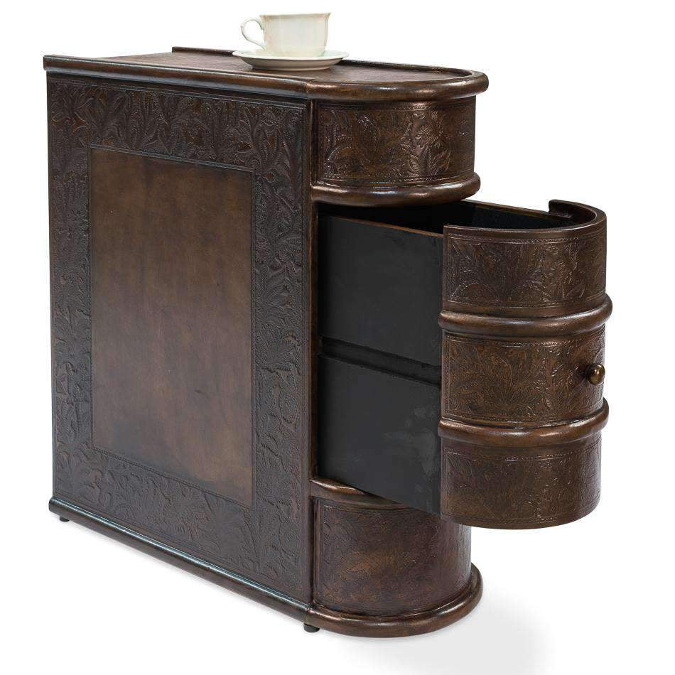Barnes Leather Book Side Table-SARREID-SARREID-26181-Side Tables-2-France and Son