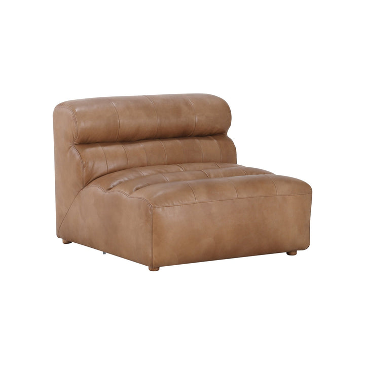 Ramsay Leather Slipper Chair-Moes-MOE-QN-1009-40-Lounge ChairsTan-7-France and Son