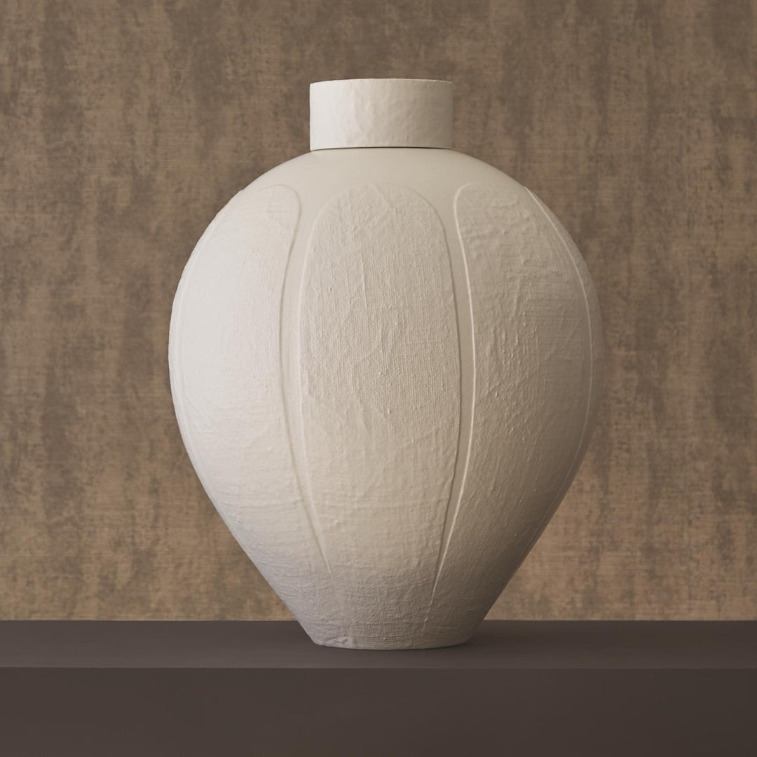 Linen Jar - Soft White-Global Views-GVSA-7.10172-Decorative Objects-1-France and Son