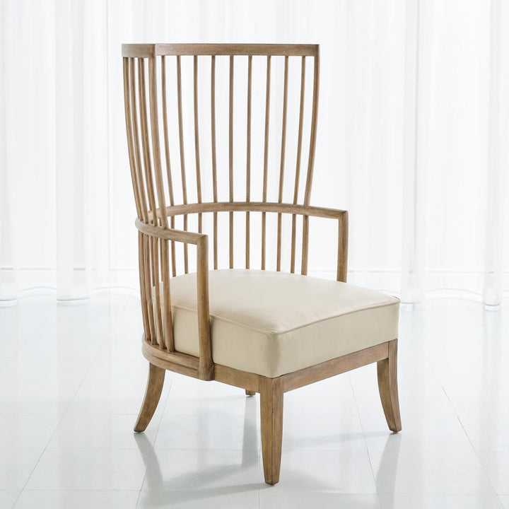 Spindle Wing Chair-Global Views-GVSA-7.20193-MUSLIN-Lounge ChairsMuslin-5-France and Son