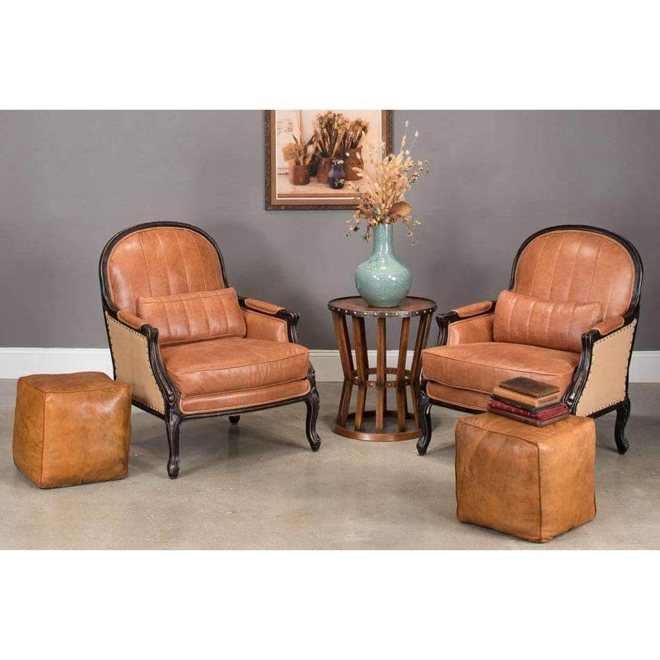 Sunday Afternoon Leather Cube-SARREID-SARREID-26896-Stools & Ottomans-4-France and Son