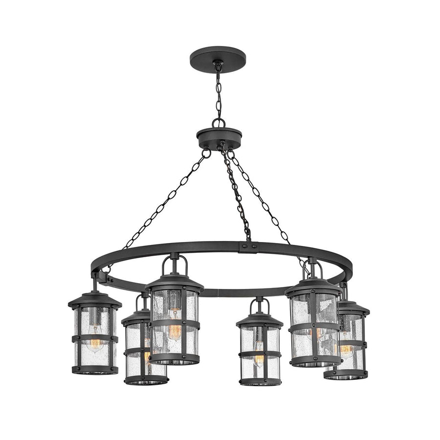 Lakehouse Medium Single Tier-Hinkley Lighting-HINKLEY-2689BK-LL-ChandeliersLED-Black-1-France and Son